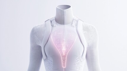 Sticker - Futuristic White Body Armor with Glowing Lights