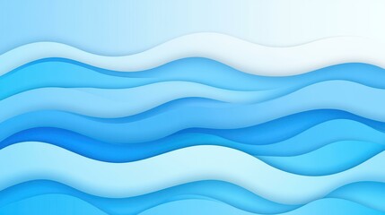 Wall Mural - A vibrant blue wave design with smooth lines, creating a serene backdrop that evokes calmness and creativity.