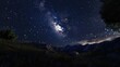 © CryptoCanvas - Milky Way in a dark night depicted through 3D cartoon rendering with selection focus