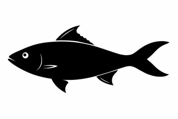 Wall Mural - Sole fish silhouette black vector art illustration