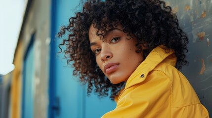 Portrait of a Woman with Curly Hair