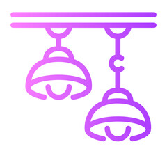 Sticker - chandelier Line Gradient Icon