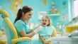 © Oleg - Welcoming pediatric dental office featuring soft pastel decor for a comfortable experience