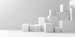 © AImmersive Imagery - White cube boxes on a white backdrop for presentation 3D rendering
