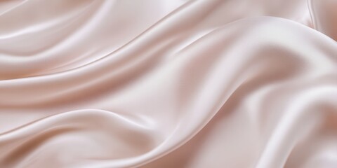 Closeup of rippled pink satin fabric texture background. Luxurious background design
