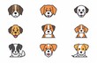 © artemstepanov - Cute dog icon set, pet animal flat symbols, puppy icons silhouettes, funny dog character pictogram
