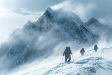 Mountaineers Braving the Storm