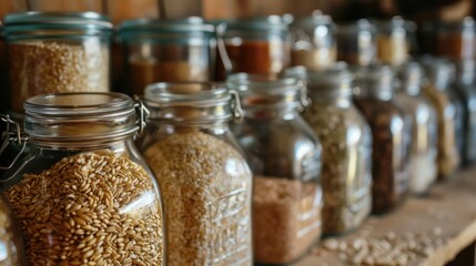 Sticker - Glass Jars Filled with Grains