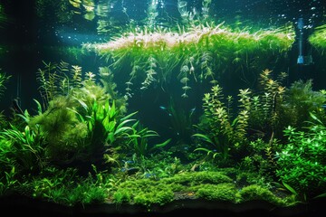 Wall Mural - Freshwater Planted Aquarium, Aquascaping, Underwater Landscape Nature Forest Style, Aquarium Tank