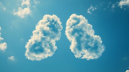 Human lung-shaped cloud against a blue sky for World Pneumonia Day, representing the need for clean air and respiratory wellness.