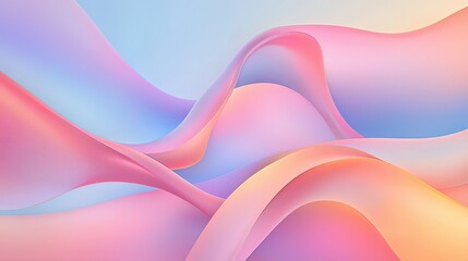 Canvas Print - Abstract Pink  Blue and Yellow Waves Background