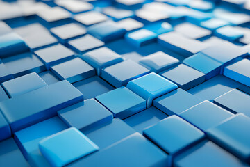 Sticker - Abstract blue cube pattern, glossy, modern, futuristic.