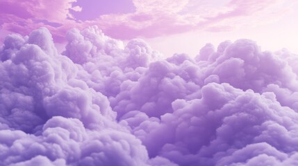 Wall Mural - Dreamlike abstract clouds in lavender gradient create serene ethereal atmosphere