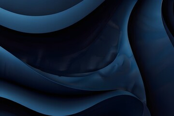 Wall Mural - Dark blue paper waves abstract banner design. Elegant wavy vector background Generative AI