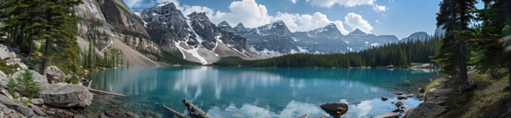 Canvas Print - Serene Mountain Lake Reflection