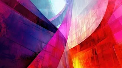 Sticker - Abstract architecture in vibrant digital hues