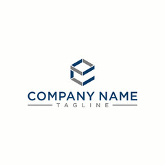 E letter logo in the form of hexagons and cube logos with letter designs for corporate identity