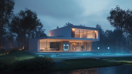 Smart house concept with integrated technology visuals