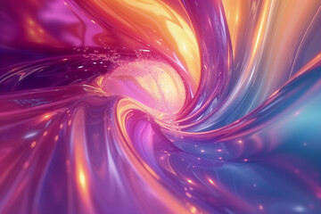 Wall Mural - Colorful 3d abstract background with beautiful magic whirlpool. Abstract animation glossy texture in whirlpool.


