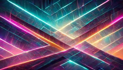 Wall Mural - abstract background with neon light and bokeh effect