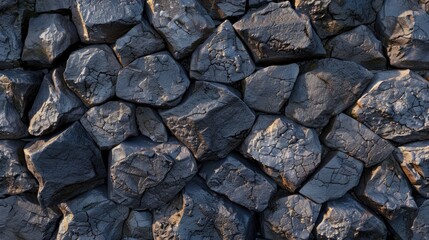 High-resolution continuous texture of a black stone fragment