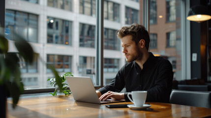 Poster - The focused professional working.