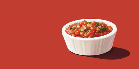 Wall Mural - Salsa in a simple bowl with no visible garnishes or toppings