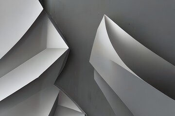 Wall Mural - Abstract smooth light gray geometry paper futuristic minimal subtle vector background Generative AI