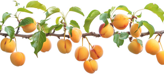 Sticker - Bunch of apricots hanging from a branch