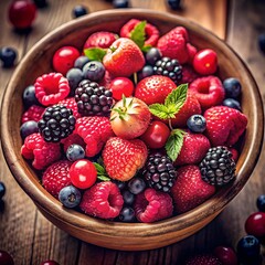 assortment of berries in a beautiful bowl