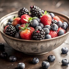 assortment of berries in a beautiful bowl