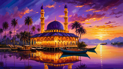 Wall Mural - mosque at night