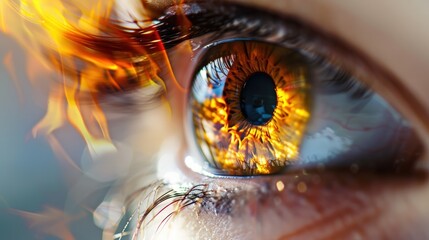 Poster - Close-up of a fiery eye