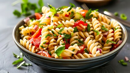 Wall Mural - A bowl of classic pasta salad