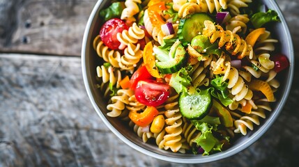 Wall Mural - A bowl of classic pasta salad