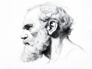 Pencil sketch of Sophocles - Known for Oedipus Rex.