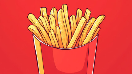 Poster - French fries cartoon illustration