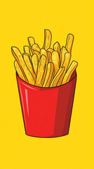 Poster - French fries cartoon illustration