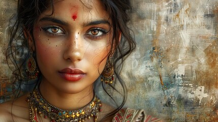 Poster - Young and beautiful indian woman 