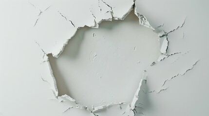 Canvas Print - White wall with cracks