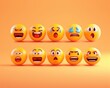 © Hamza - Create a modern collection of emoji reactions, featuring a variety of expressions with smooth, glossy textures for apps.