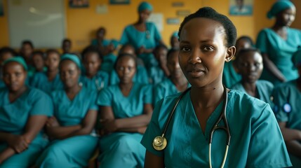 Wall Mural - Medical staff in a training session