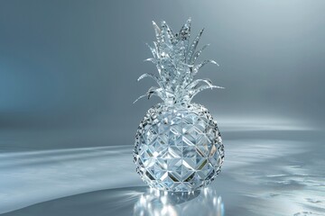 Wall Mural - ai generative pineapple made of ice