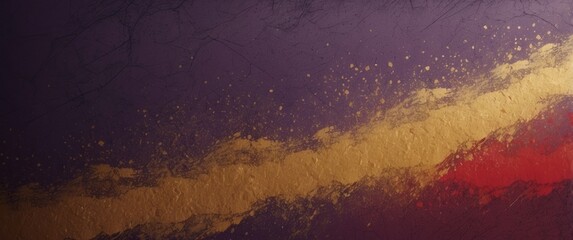 Abstract Art with Gold, Red, and Purple Hues