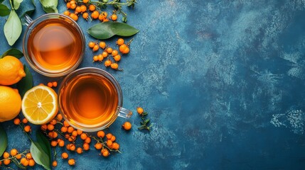 Wall Mural - Wholesome tea with warming herbs and food.