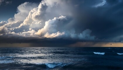 Stormy seas beneath dark clouds indicate the coming monsoon.