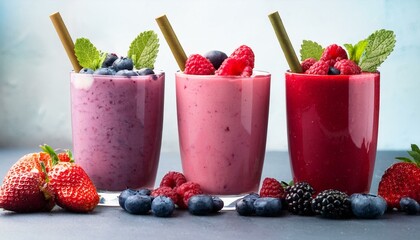 Wall Mural - strawberry and smoothie