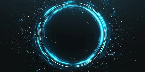 Fototapete - A circle holographic hud with a blue glow transparent background