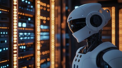 Aufkleber - By entering a command prompt for futuristic technology transformation c: stock, a man uses technology to create something Futuristic technology transformation c: stock.