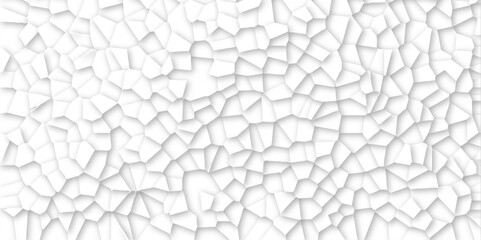 Wall Mural - white stains broken glass background texture. geometric pattern with 3d shapes vector Illustration. white broken wall paper in decoration. low poly crystal mosaic background.